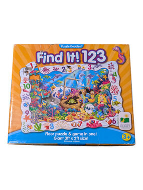 Puzzle Titled "Find It! 123", Which Appears To Be A Combined Puzzle And Game Set